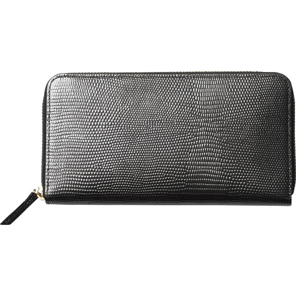 ラウンドファスナー長財布　ブラック