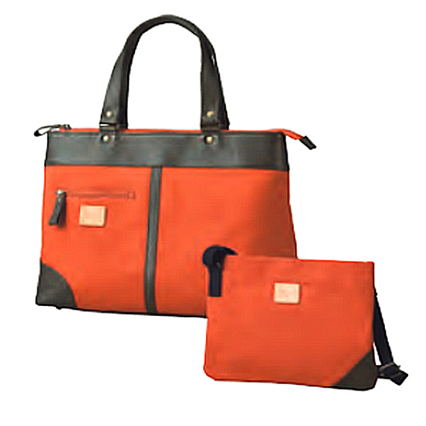 ＨａＬ　倉敷産帆布×姫路レザー　ベーシックトート＆サコッシュ　テラコッタ