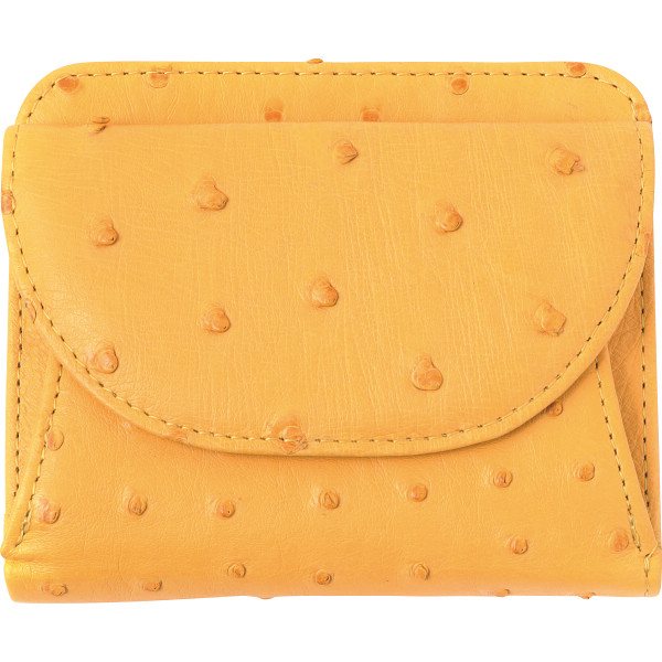 オーストリッチ折財布　マスタード