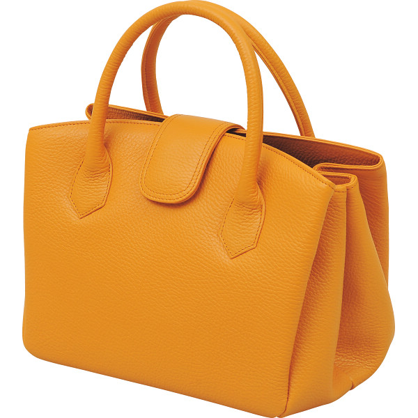 良品工房　日本製牛革ジャバラ式手提バッグ　　キャメル