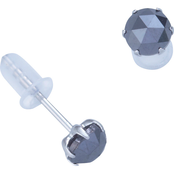 プラチナブラックダイヤモンドピアス