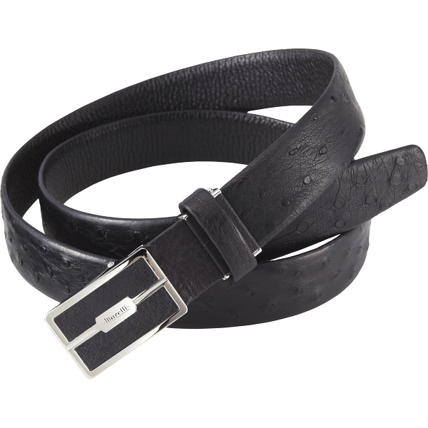 マレリー　オーストリッチベルト　ブラック　B