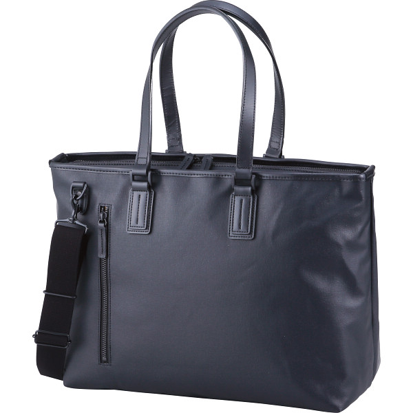 帆布コーティング　トートバッグ　ブラック