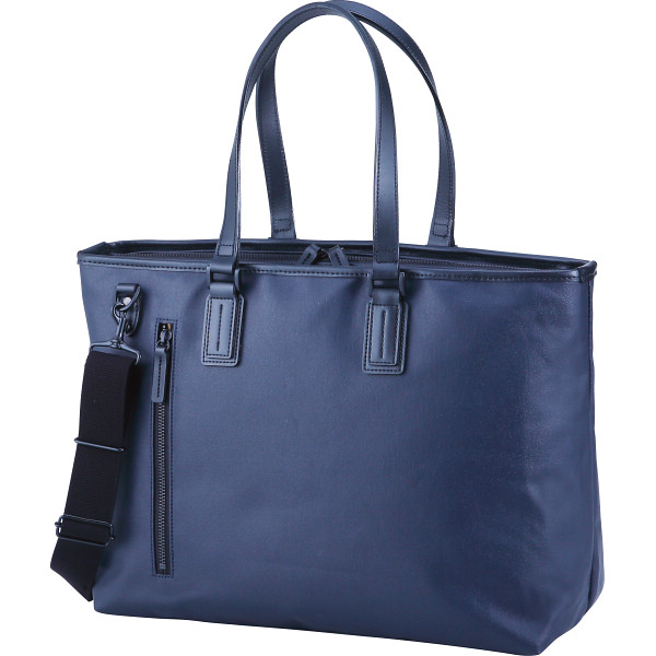 帆布コーティング　トートバッグ　ネイビー