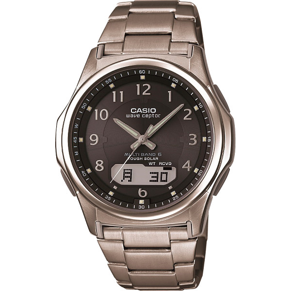 カシオ　電波ソーラー腕時計　ブラック