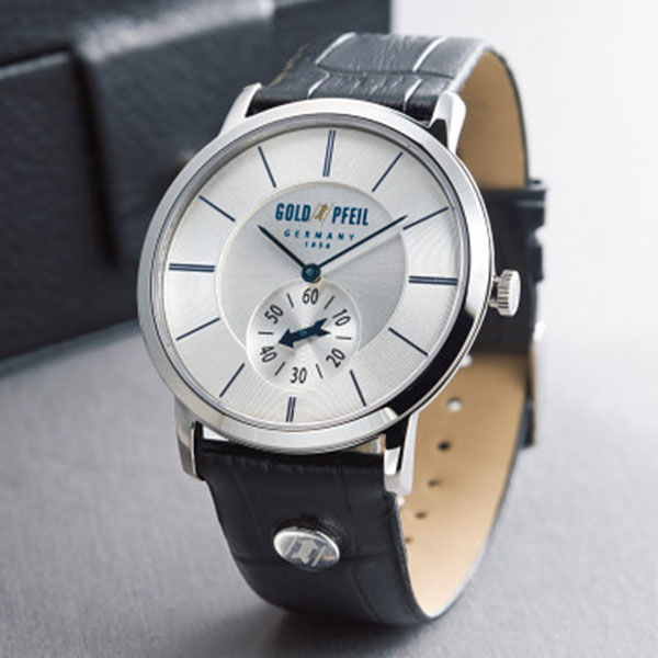 ゴールドファイル　スタイリッシュメンズ腕時計　シルバー