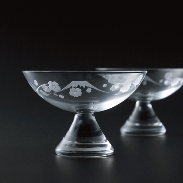 江戸切子　サケフラッツ　ペア