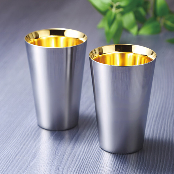 匠弥　ステンレスタンブラー（内面金メッキ）　２個セット
