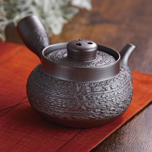 萬古焼　実山作１．５号鈴入り松竹梅急須