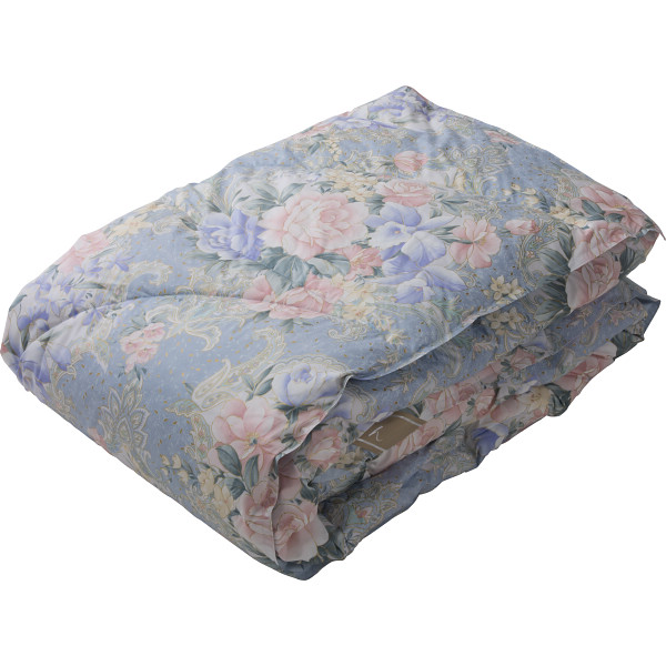 日本製　羽毛掛けふとん　ブルー