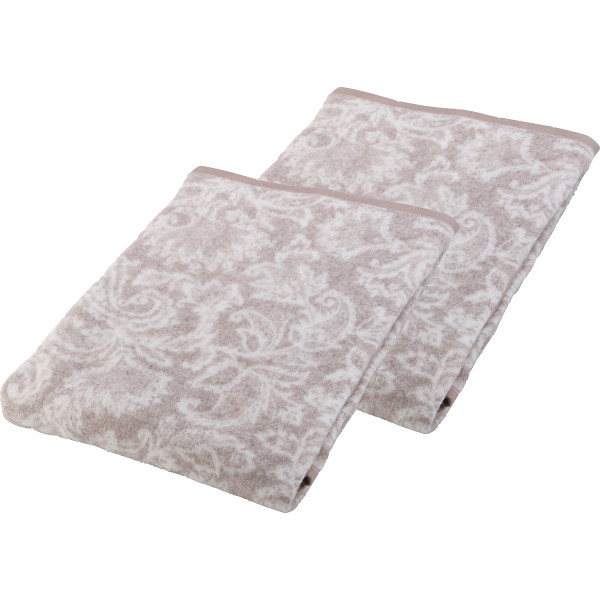 ジャカード織カシミヤ入ウール毛布（毛羽部分）２枚セット