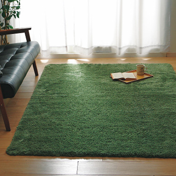 洗えるシャギーラグ（Ｓ）２４０　グリーン