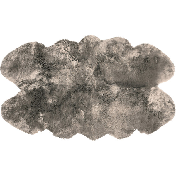 洗えるムートン長毛ラグ　グレージュ