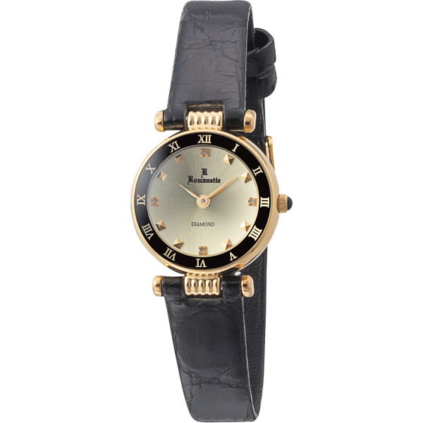 ロマネッティ　本ワニ革レディース腕時計　ゴールド