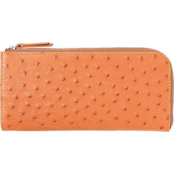 オーストリッチＬ字長財布　イエロー