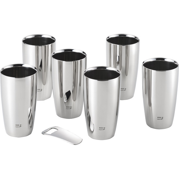 磨き屋シンジケート　二重タンブラー６個セット　栓抜き付