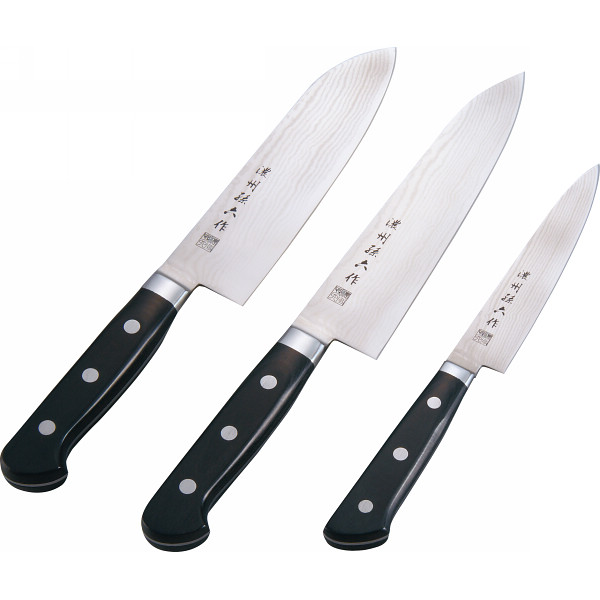 濃州孫六作　ダマスカス包丁３本セット