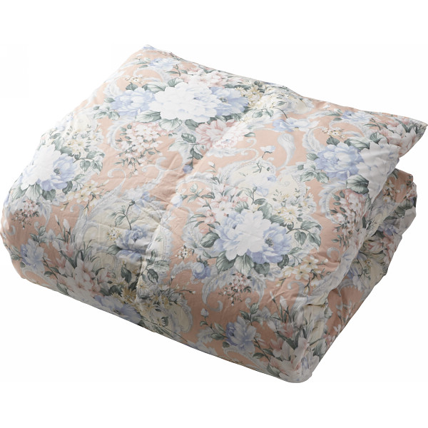 日本製立体キルト縫製羽毛ふとん　ピンク