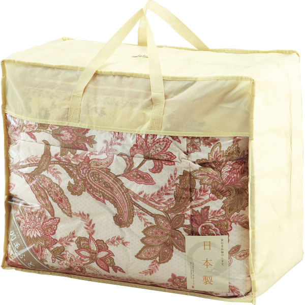 日本製　ダウン８５％入羽毛ふとん　ピンク