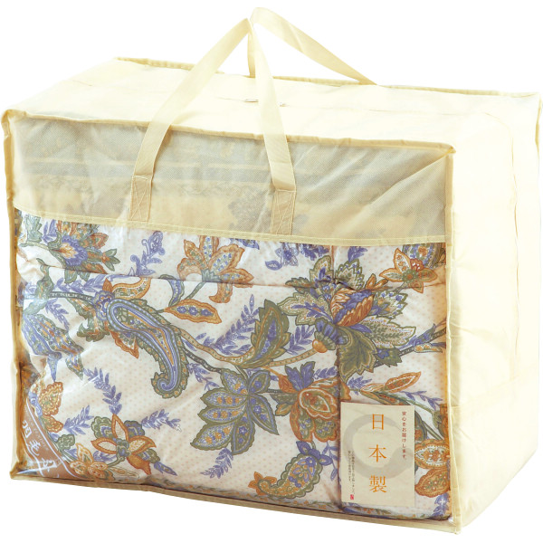 日本製　ダウン８５％入羽毛ふとん　ブルー