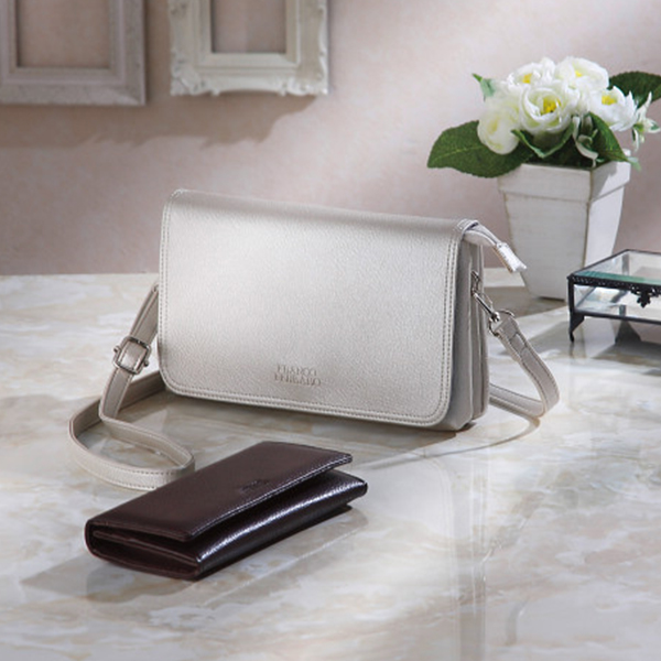 フランコフェラーロ　牛革長財布　チョコ