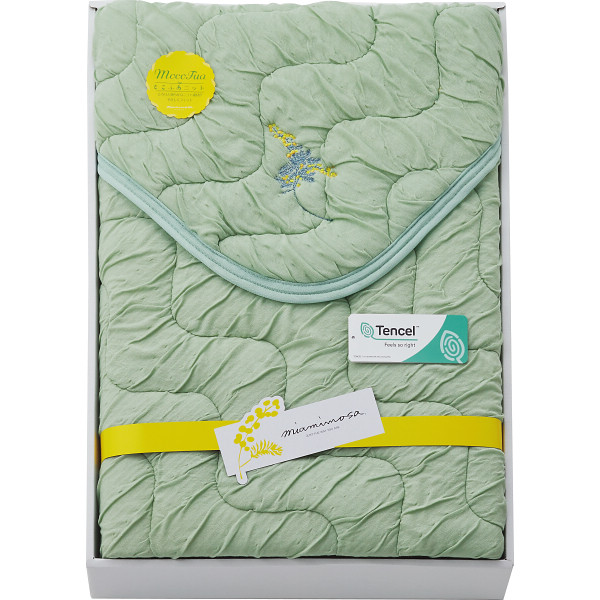 ミアミモザ　もこふあニット敷パット　グリーン