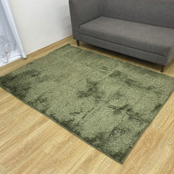 制菌加工シャギー調ラグ　グリーン
