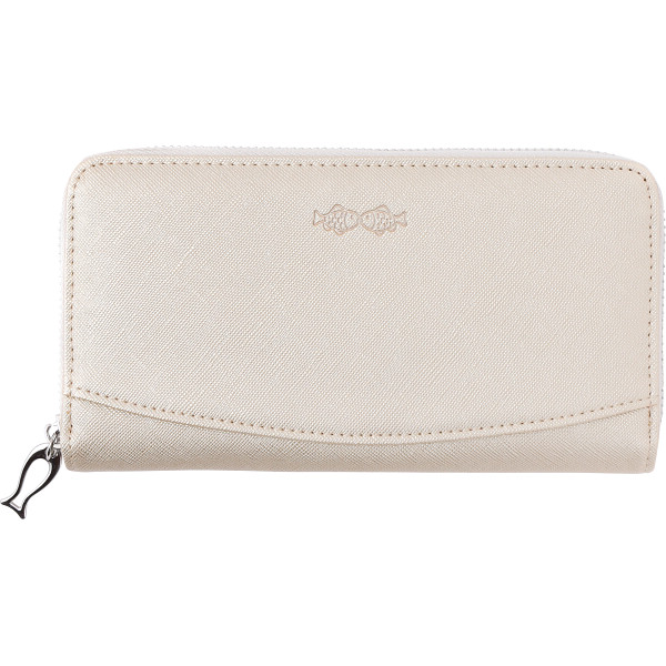 クリオブルー　ラウンドファスナー長財布　ゴールド