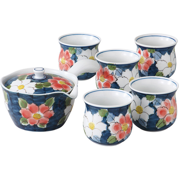 波佐見焼　濃山茶花　急須茶器揃