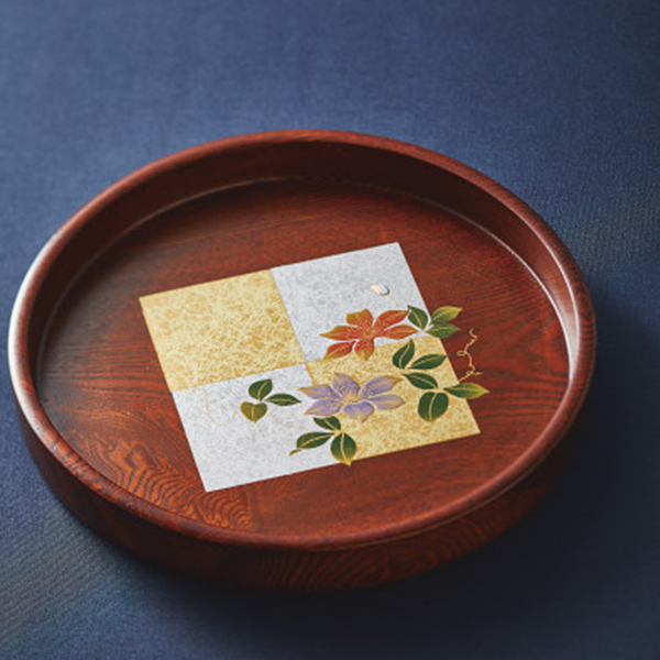 金銀色紙鉄線　丸盆