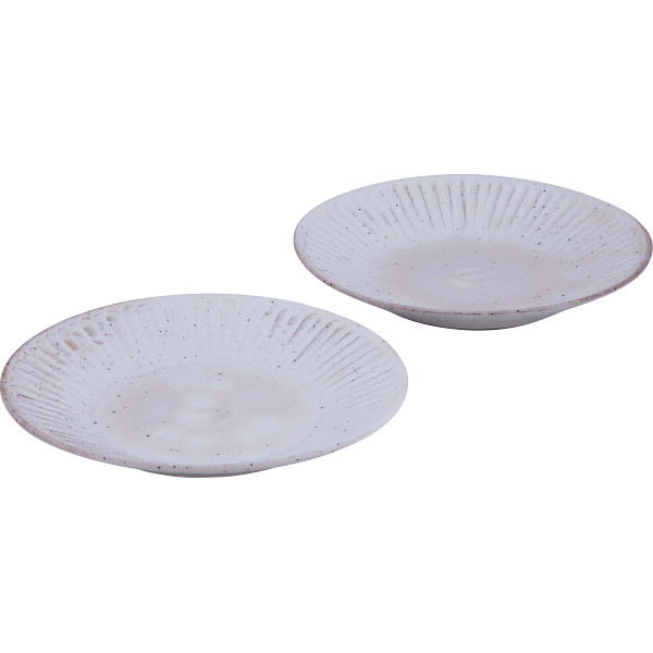 粉引ソギ　ペアパスタ皿