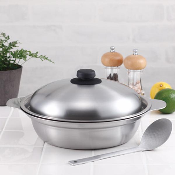 匠弥　ステンレス卓上鍋（２６ｃｍ）蒸し台・お玉付