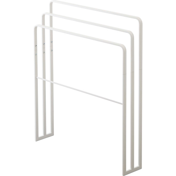 横から掛けられるバスタオルハンガー３連　ホワイト