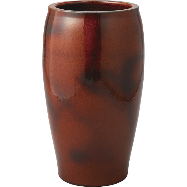 信楽焼　傘立て　飴釉窯変