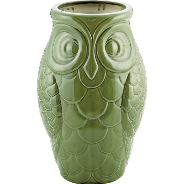 陶器傘立て　フクロウ　グリーン