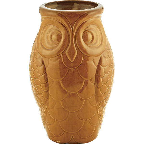 陶器傘立て　フクロウ　ブラウン