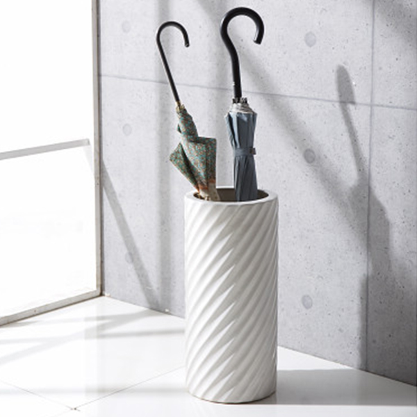 陶器傘立て　ホワイト