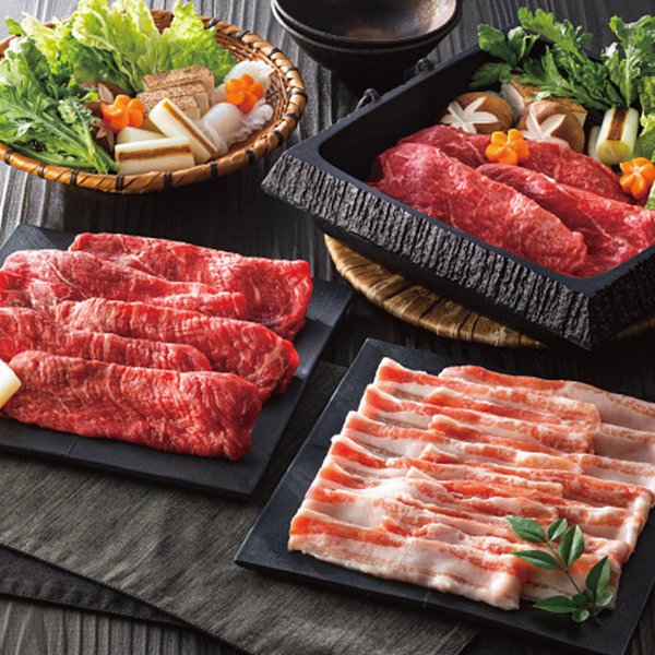 青葉牛と庄内ＳＰＦ豚のすき焼き食べくらべ（６５０ｇ）