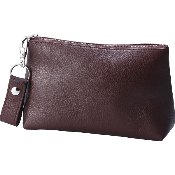 キーホルダー付きポーチ　ブラウン