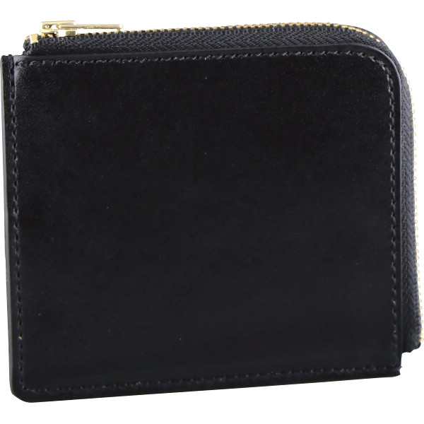 Ｌジップオイルレザーミニ財布　ブラック