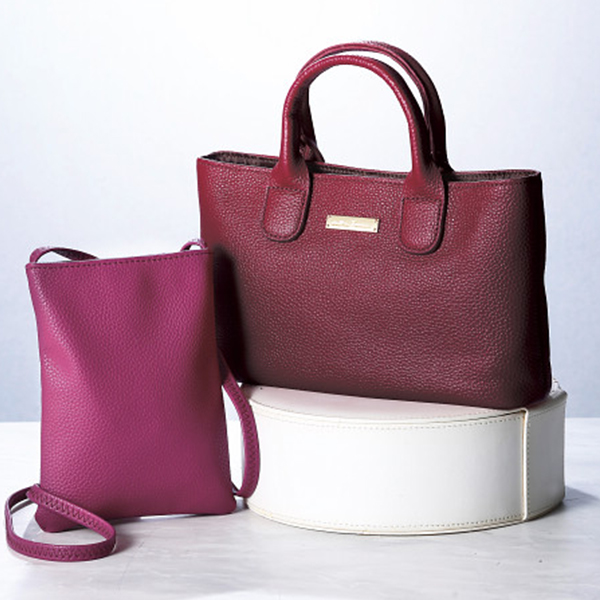 キャティフェラーリ　ミニトートバッグ・スマホポシェットセット　パープル