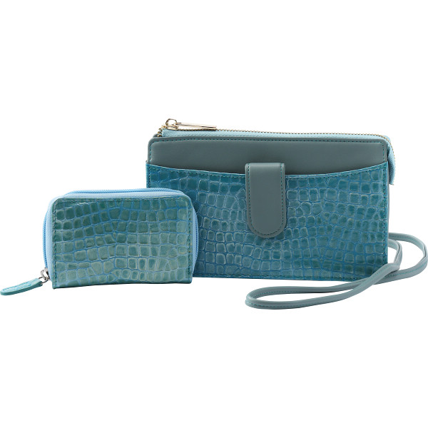 マデーラ　お財布ショルダーバッグ・カードケースセット　ブルー