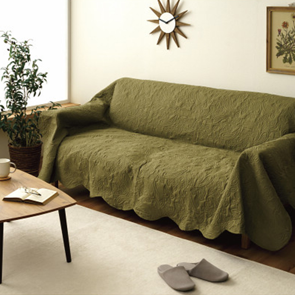 ペットと使える洗えるソファーカバー　グリーン