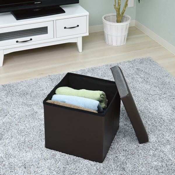 キューブ形収納ボックス（２個組）　ブラウン