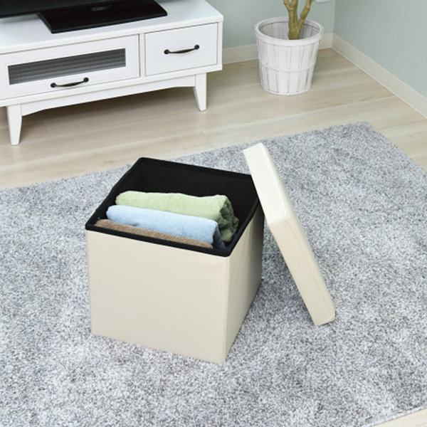 キューブ形収納ボックス（２個組）　アイボリー