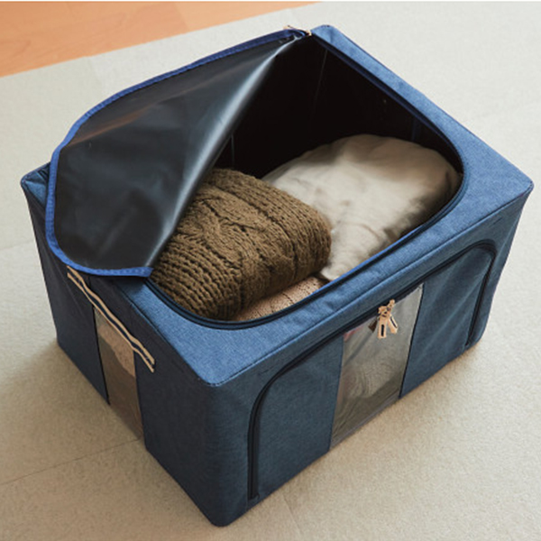 窓付き収納ボックス　５個セット　ブルー