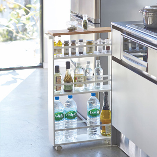 ハンドル付きスリムワゴン　ホワイト