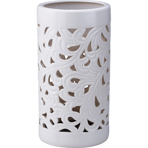 陶器傘立て　ホワイト