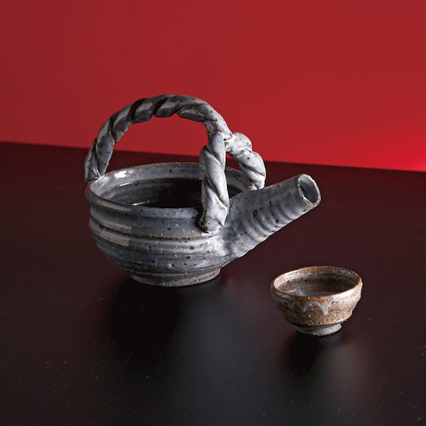 朱唐津　手付冷酒揃