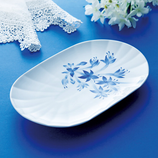 ロイヤルコペンハーゲン　ブロムスト　オーバルディッシュ　ホスタ